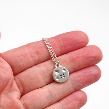Full Moon Necklace In Silver With Black Diamonds, 8 of 9