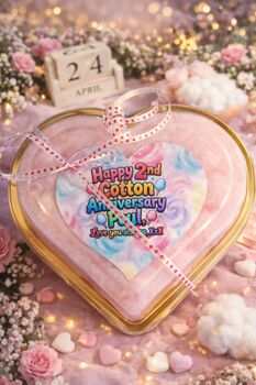 Personalised 2nd Anniversary Candy Floss Cake Gift, 4 of 11