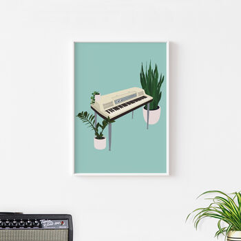 Electric Piano Houseplant Print | Music Poster, 4 of 10