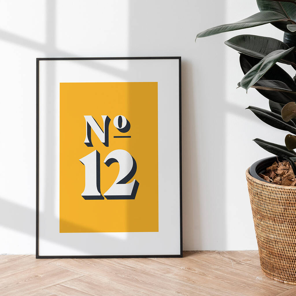 Personalised 'House Number' Colourful Art Print, 1 of 6