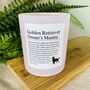 Fun Personalised Golden Retriever Dog Owner's Candle, thumbnail 3 of 11