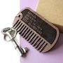 Personalised Beard And Moustache Comb Keyring, thumbnail 2 of 7