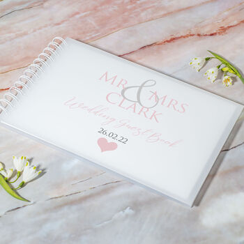 Premium Frosted Acrylic Mr And Mrs Wedding Guest Book, 2 of 3