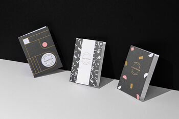 Monochrome Foil Printed Cards Set Of Six, 5 of 5