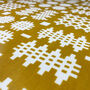 Welsh Blanket Print Oilcloth Tablecloth Matt Mustard, thumbnail 2 of 4
