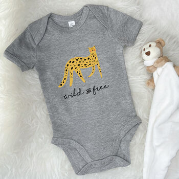 Wild And Free Leopard Jungle Babygrow, 6 of 12