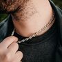Mens 7mm Stainless Steel Mariner Link Chain Necklace, thumbnail 2 of 11