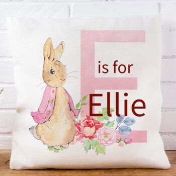 Personalised Flopsy Rabbit Letter Cushion, 2 of 3