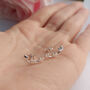 Sterling Silver 925 Trio Love Heart Ear Crawler Stud Earrings, thumbnail 2 of 7