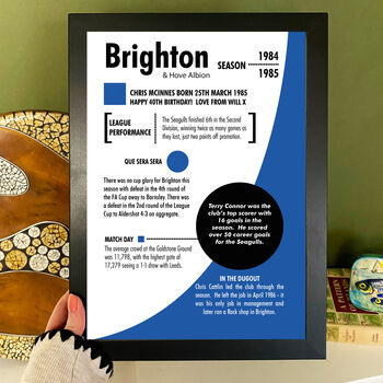 Personalised Season Print Gift For Brighton Fans, 5 of 6