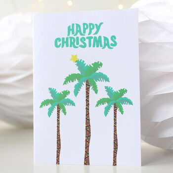 Happy Christmas Palm Trees Greeting Card, 4 of 4