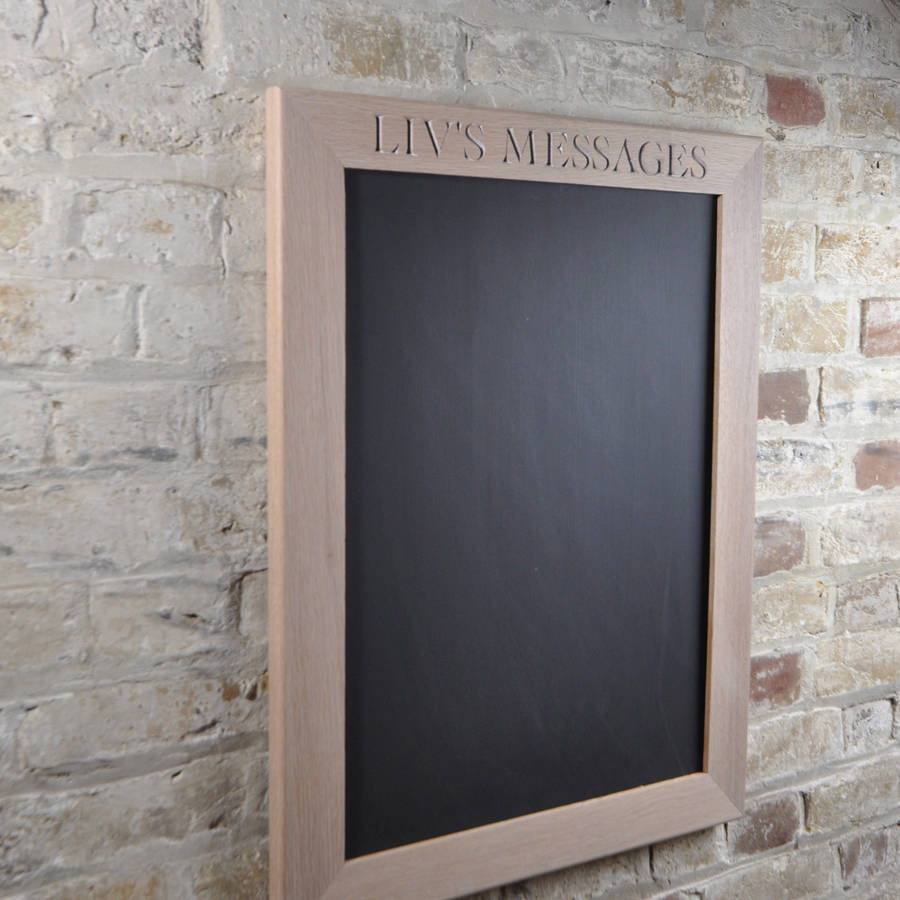 personalised white oiled oak cork or chalk notice board by the oak