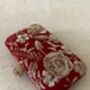 Red Handcrafted Velvet Clutch Bag, thumbnail 2 of 10