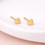 Gold Plated Sterling Silver Heart Micro Stud Earrings – 4mm, thumbnail 1 of 6