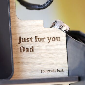 Personalised Engraved Wooden Phone Accessory Stand, 3 of 6