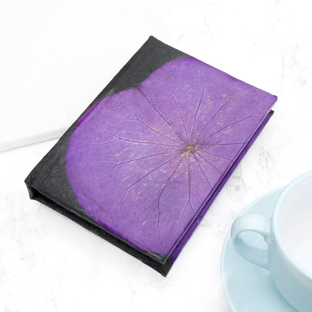 A6 Lotus Leaf Leather Notebook, 1 of 12