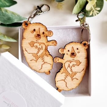 Personalised Wooden Otter/Bear Keyring, 5 of 5