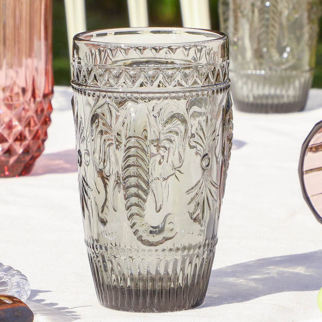 Set Of Four Luxury Embossed Glass Cocktail Tumblers By Dibor
