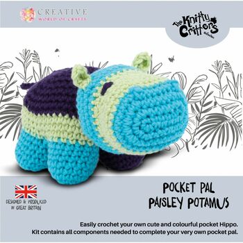 Paisley Potamus Pocket Pals Crochet Kit, 2 of 2