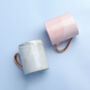 Marble Effect Coffee Mugs In Pink Or Grey Finish, thumbnail 3 of 5