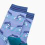 Dolphins Striped Bamboo Socks In Blue, thumbnail 2 of 4