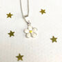 Sterling Silver White Enamel Daisy Necklace, thumbnail 3 of 5