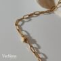 Cultured Freshwater Keshi Pearl Paperclip Necklace, thumbnail 2 of 5