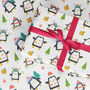 Christmas Penguins Wrapping Paper Roll Or Folded, thumbnail 1 of 3