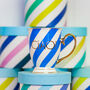 'Ciao' Cornflower Stripes Portofino Mug, thumbnail 1 of 2