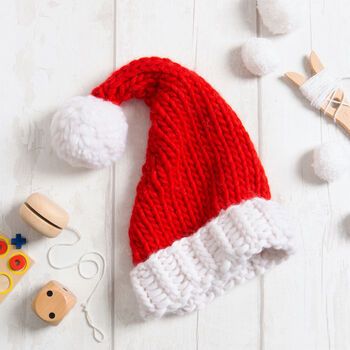 Children's Santa Hat Easy Knitting Kit, 3 of 11