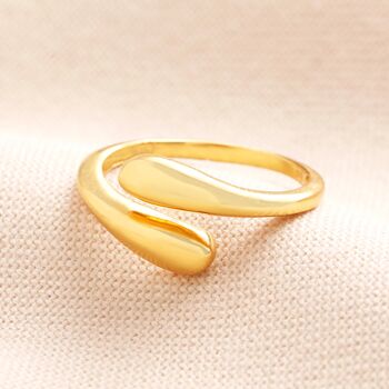 Adjustable Sterling Silver Teardrop Wrap Ring, 2 of 5