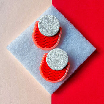 Ripple Large Studs | Polymer Clay Statement Earrings, 6 of 8