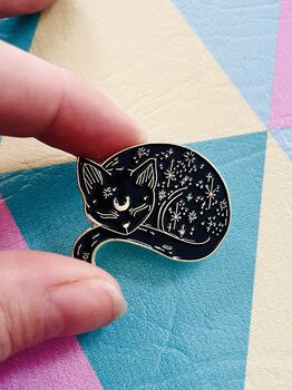 Cute Cat Gothic Mystical Witch Witchy Enamel Pins, 2 of 4