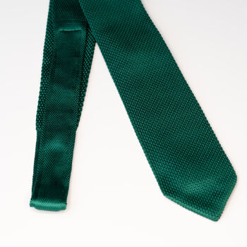 Forest Green Knitted Wedding Tie Set Groomsmen Gift, 4 of 11