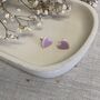 Lilac Heart Stud Clay Earrings, thumbnail 6 of 7