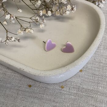 Lilac Heart Stud Clay Earrings, 6 of 7
