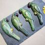 Four Hand Painted Belgian Dark Chocolate Parakeets, thumbnail 4 of 5