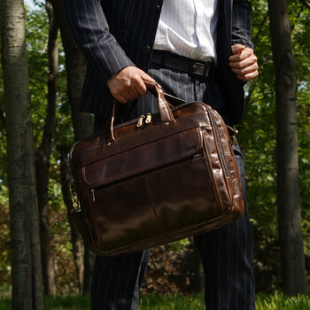 Vintage Look Leather Briefcase, 7 of 12