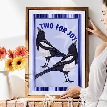 Two For Joy Baby Blue Magpie Art Print, 8 of 11