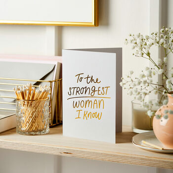 Strongest Woman Foil Embossed Card, 3 of 6