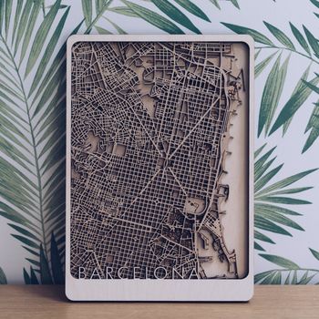 Barcelona Multi Layer Wooden Map, 2 of 6