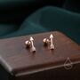 Sterling Silver Tiny Arrow Screw Back Earrings, thumbnail 3 of 10