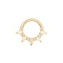 14k Solid Gold Genuine Opal And Diamond Daith Hoop, thumbnail 1 of 3