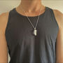 Mens Chunky 925 Silver Long Length Raw Crystal Necklace, thumbnail 2 of 3