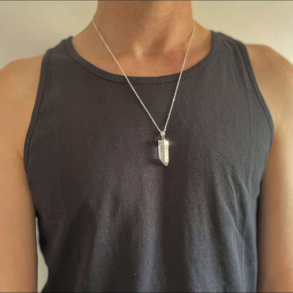 Mens Natural Stone Crystal Healing Crystal Necklace With Semi Precious  Tiger Eye, Howlite Pink Quartz, And Obsidian Pendant From Fashionstore666,  $8.14 | DHgate.Com