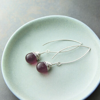 All Wrapped Up Glass Drop Silver Earrings, 4 of 10