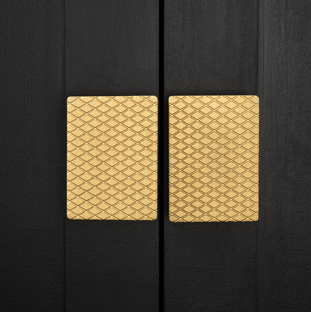 Solid Brass Diamond Wardrobe Cabinet Door Handles, 1 of 5