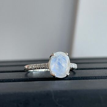 Sterling Silver Moonstone Crystals Ring, 6 of 12