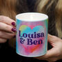 Personalised Tie Dye Rainbow Heart Candle, thumbnail 1 of 2