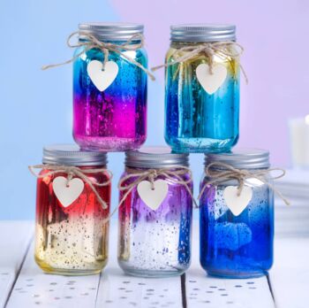 Set Of Three Mini Ombre Firefly LED Jars, 2 of 5